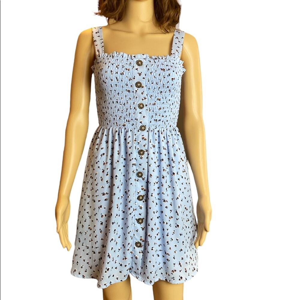Sienna Sky Baby Blue Floral Sundress Size Small